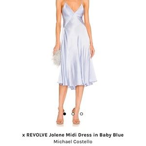 X REVOLVE JOLENE MIDI DRESS IN BABY BLUE by Michael Costello in XXS